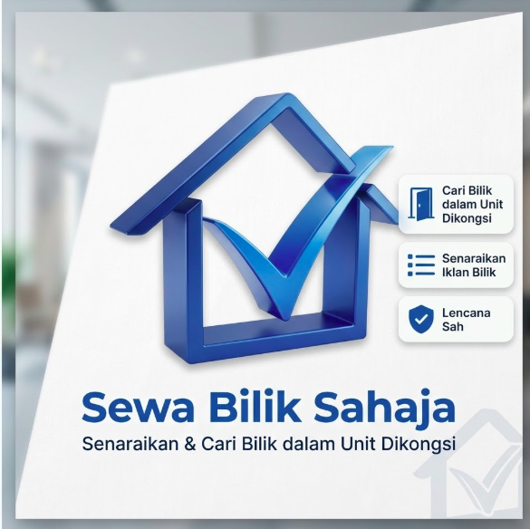 Sewa Bilik Sahaja: Senaraikan & Cari Bilik dalam Unit Dikongsi