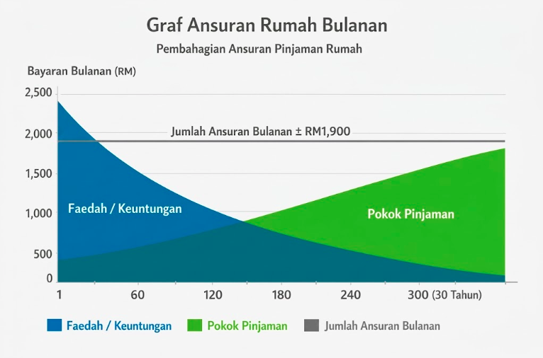 Macam Mana Ansuran Rumah Anda Dikira Bulan demi Bulan