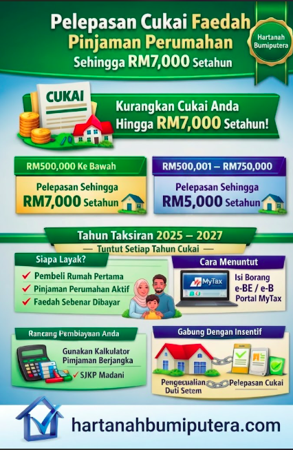 Pelepasan Cukai Faedah Pinjaman Perumahan Sehingga RM7,000 Setahun