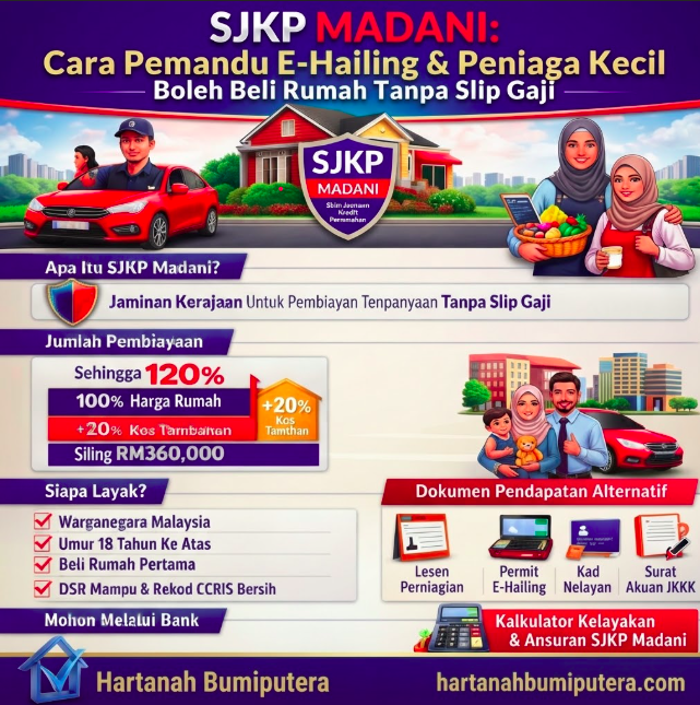 SJKP Madani: Cara Pemandu E-Hailing & Peniaga Kecil Boleh Beli Rumah Tanpa Slip Gaji