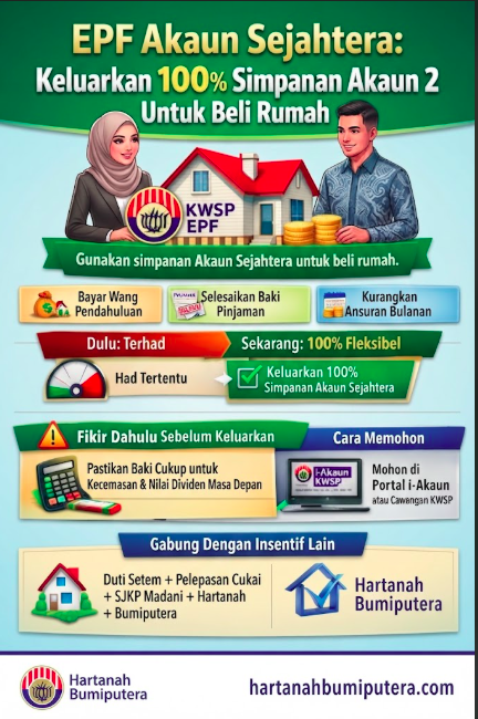 EPF Akaun Sejahtera: Keluarkan 100% Simpanan Akaun 2 Untuk Beli Rumah