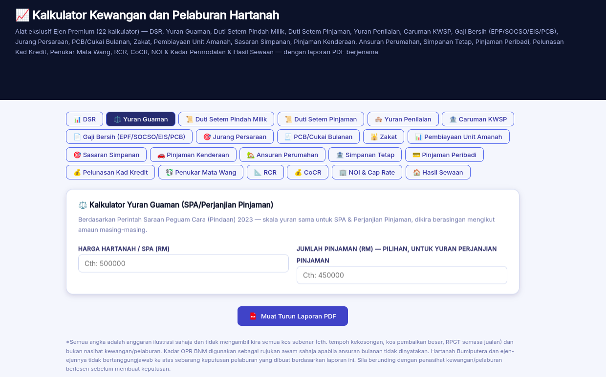 Kalkulator Premium Hartanah Bumiputera: Kuasa Baharu untuk Ejen & Aira AI