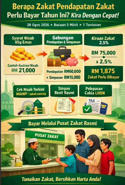 Berapa Zakat Pendapatan Anda Perlu Bayar Tahun Ini? Kira Dengan Cepat
