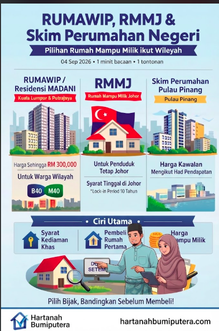 RUMAWIP, RMMJ & Skim Perumahan Negeri: Pilihan Rumah Mampu Milik Ikut Wilayah