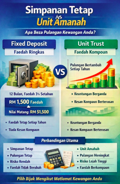 Simpanan Tetap: Kenapa Faedah Anda Tak 'Berkembang' Macam Unit Amanah